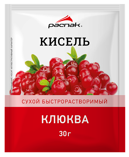 Фото: кисель сухой быстрорастворимый «Клюква», 30г/25шт, Распак. Напитки, концентраты для retail, для магазинов